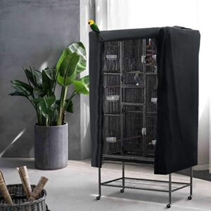 POPETPOP Universal Bird Parrot Cage Cover Washable Good Night Birdcage Cover (Black)