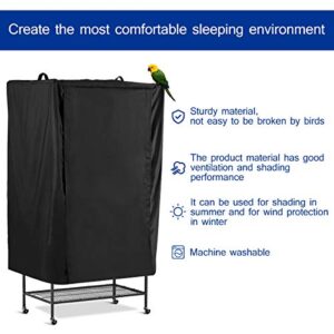 POPETPOP Universal Bird Parrot Cage Cover Washable Good Night Birdcage Cover (Black)