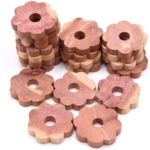 venxic cedar rings for hangers red cedarwood blocks clothes storage freshener drawers accessories [40 pack]