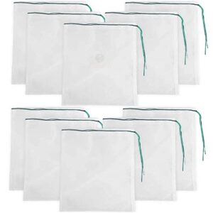 sungrow media filter bags, white mesh nylon pouch for holding aquarium active carbon, bio rings, lavender, spices, dried flowers, 10 pcs per pack