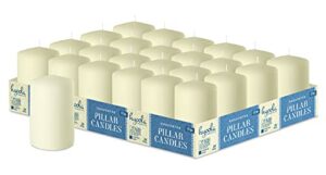 hyoola ivory pillar candles 2x3 inch - 24 pack unscented bulk pillar candles - european made