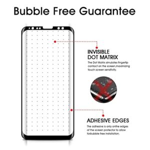 OTAO Galaxy S9 Plus Screen Protector Tempered Glass (2 Pack), 3D Curved Dot Matrix [Full Screen Coverage] Glass Screen Protector for Samsung Galaxy S 9 Plus with Installation Tray [Case Friendly]