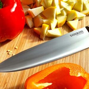 SVENSBJERG Kitchen Knives Set with Block, Professional Kitchen Knives, Cooking Knives, Sharp, Stainless Steel, Chef Knife, Bread Knife, Paring Knife, Slicing Knife, Utility Knife | SB-MB101-KS101