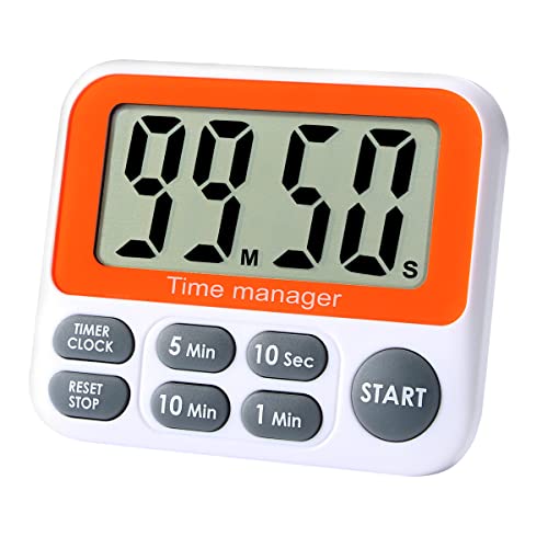 Digital Countdown Kitchen Timer - AIMILAR Count Up Down Magnetic Timer Clock with Loud Alarm Fast Setting for Cooking Baking Gym Students