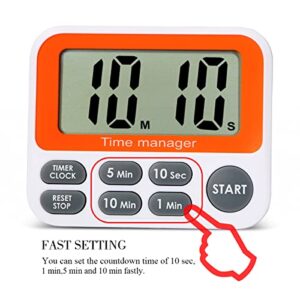 Digital Countdown Kitchen Timer - AIMILAR Count Up Down Magnetic Timer Clock with Loud Alarm Fast Setting for Cooking Baking Gym Students