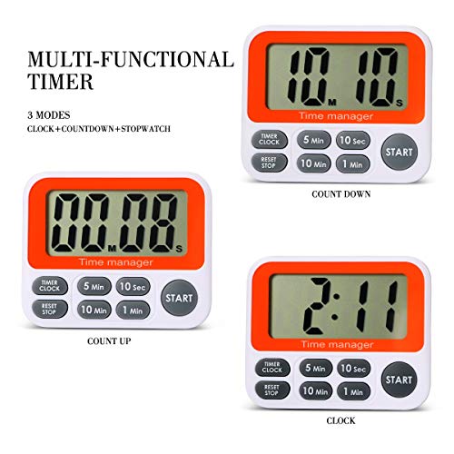 Digital Countdown Kitchen Timer - AIMILAR Count Up Down Magnetic Timer Clock with Loud Alarm Fast Setting for Cooking Baking Gym Students