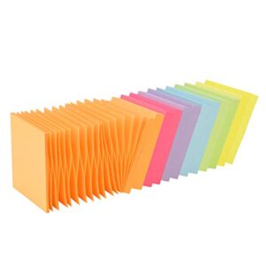 ZCZN Pop-up Sticky Notes 3 x 3 Inches, 100 Sheets/Pad, 12 Pads, Light Green, Light Blue, Light Purple, Red, Orange, Yellow