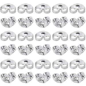 sannix 30pcs/15 pairs 925 sterling silver earring backs replacement secure ear lockings