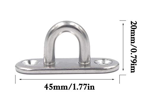 FGen 10 Pieces Stainless Steel Eye Board Ocean 5Th Oval Buckle Fixed Plate Seat Rope Pull Ring Oval Door Buckle