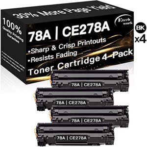 4-pack compatible 78a printer toner cartridge ce278a used for hp laserjet pro m1536dnf p1606dn p1606n p1566 m1537dnf m1538dnf m1539dnf (black), sold by etechwork