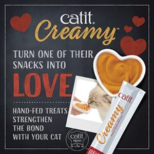 Catit Creamy Lickable Cat Treat – Hydrating and Healthy Treat for Cats of All Ages - Salmon, 5-Pack