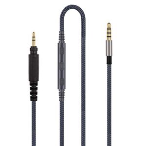 audio cable replacement with in-line mic and remote volume control compatible with shure srh840 srh940 srh440 srh750dj headphones and iphone ipod ipad apple devices