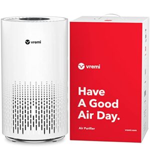 vremi premium true hepa air purifier for large rooms - removes 99.97% of airborne particles with h13, activated carbon and 3-stage filtration - have a great air day