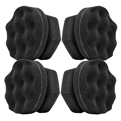 Tire Dressing Shine Applicator (4 Pack), Round Grip Deeper Tire Brush Tire Dressing Applicator Pad Wave Design to Reach Trim Makes Detailing Tires Easier - Durable,Washable,and Reusable