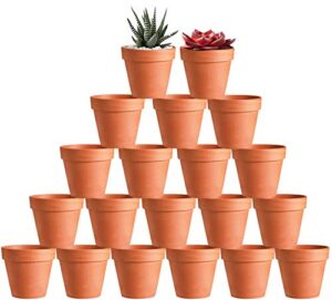 koamly 20pcs 3 inchterra cotta plant nursery pots mini planters with drains, succulent seedling planters best gift for aunt in home office, window sill, wedding decor
