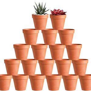 KOAMLY 20pcs 3 InchTerra Cotta Plant Nursery pots Mini Planters with Drains, Succulent Seedling Planters Best Gift for Aunt in Home Office, Window Sill, Wedding Decor