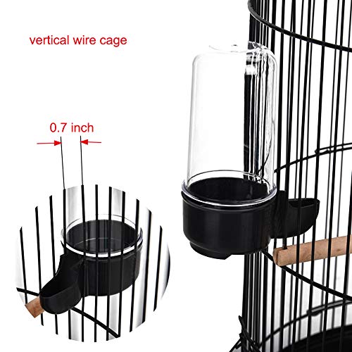 QBLEEV Bird Feeder Cups for Cage, Bird Water Bottles Parrots Food Dish, No-Mess Cockatiel Food Bowls, Seed Food Container for Small Birds Lovebirds Canaries Finches -2 Pack(Bird Cage Not Include)