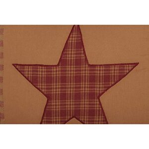 VHC Brands Ninepatch Star Quilted Pillow 12x12 Country Bedding Accessory, Burgundy