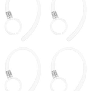 Rayker Replacement Earhook Compatible with Motorola Elite Flip HZ720 HX550 H19 H19txt H17 H19txt H525 H520 Boom 89605N Wireless Bluetooth Headset, Durable Plastic, 4 Pcs, Clear