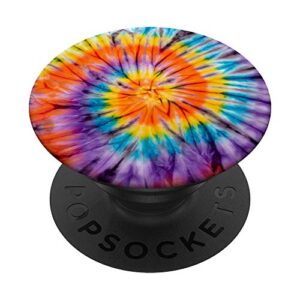 tie dye rainbow swirl popsockets popgrip: swappable grip for phones & tablets