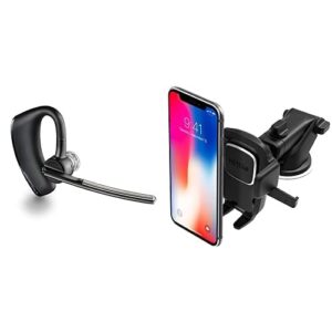 plantronics voyager legend wireless bluetooth headset - black- frustration free packaging & iottie easy one touch 4 dash & windshield car mount phone holder || for iphone