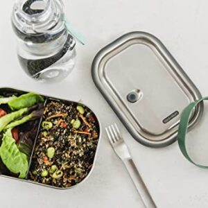 BLACK + BLUM | Leak-Proof Oven Safe Plastic Free Meal Prep Lunch Food Container, Olive, 600ml / 20fl, Stainless Steel & Silicone