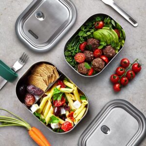 BLACK + BLUM | Leak-Proof Oven Safe Plastic Free Meal Prep Lunch Food Container, Olive, 600ml / 20fl, Stainless Steel & Silicone