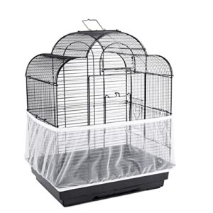 bird cage seed catcher, 41.7-83.58inch x 13inch large size ventilated nylon bird cage cover shell seed catcher pet stretchy form fitting mesh skirt cover, reusable