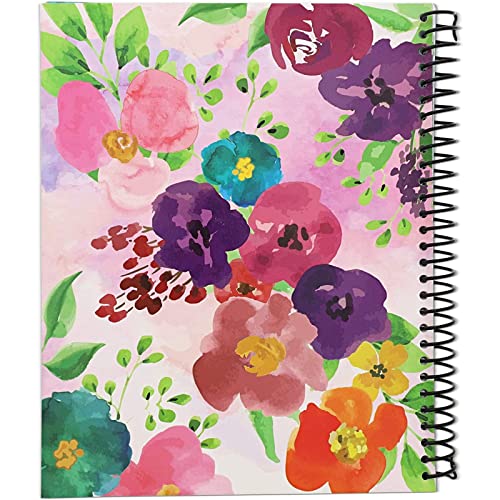 Floral Month By Month Greeting Card Organizer Book with 24 Pockets, Card Keeper Holder Storage for Birthdays, Weddings, Milestones, Graduation Parties, and Holidays, Spiral Bound (10x8.5 in)