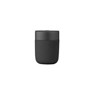 W&P Porter Ceramic Mug w/ Protective Silicone Sleeve, Charcoal 16 Ounces | On-the-Go | No Seal Tight | Reusable Cup for Coffee or Tea | Portable | Dishwasher Safe| WP-PMCL-CH