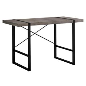 monarch specialties laptop table for home & office-study computer desk-contemporary style-metal legs, 48" l, dark taupe