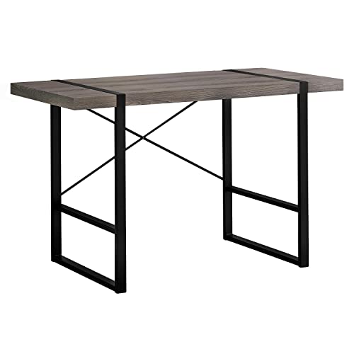 Monarch Specialties Laptop Table for Home & Office-Study Computer Desk-Contemporary Style-Metal Legs, 48" L, Dark Taupe