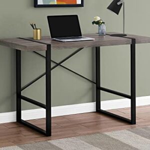 Monarch Specialties Laptop Table for Home & Office-Study Computer Desk-Contemporary Style-Metal Legs, 48" L, Dark Taupe