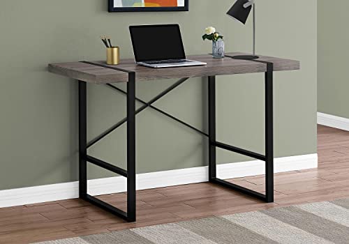 Monarch Specialties Laptop Table for Home & Office-Study Computer Desk-Contemporary Style-Metal Legs, 48" L, Dark Taupe