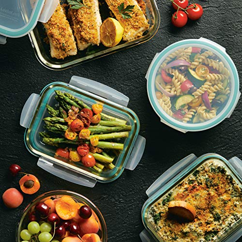 LocknLock Purely Better Glass Food Storage Container Set, 10 Piece, Clear