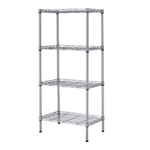 singaye 4 tier shelf adjustable storage shelf 350lbs load capacity metal storage rack 17.32”l x 11.41”w x43.3” h