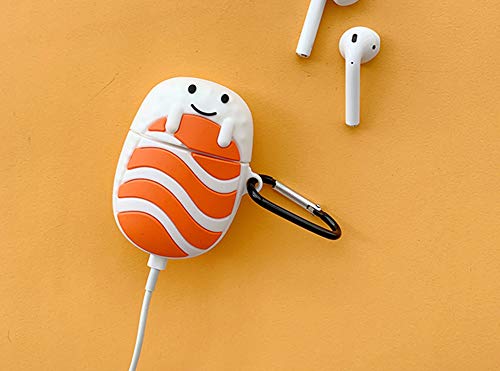 SGVAHY Case for Apple Airpods 1&2 Case Cover Cute Airpod Case Kawaii Cartoon Soft Silicone Creative Salmon Shape Airpods 2nd 1st Generation Wireless Charging Case Shockproof Protective Case (Salmon)
