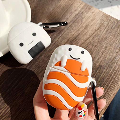 SGVAHY Case for Apple Airpods 1&2 Case Cover Cute Airpod Case Kawaii Cartoon Soft Silicone Creative Salmon Shape Airpods 2nd 1st Generation Wireless Charging Case Shockproof Protective Case (Salmon)