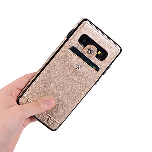 Jaorty PU Leather Wallet Case for Samsung Galaxy S10 Necklace Lanyard Case Cover with Card Holder Adjustable Detachable Anti-Lost Neck Strap Case for Samsung Galaxy S10,Brown