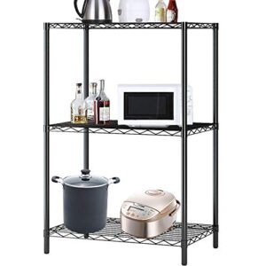 storage shelves metal wire shelving unit nsf heavy duty 3-tier height adjustable utility steel garage shelving with leveling feet 23" l x 13" w x 30" h sturdy shelf organizer rack for kitchen, office