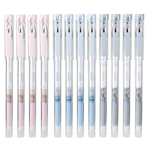 Erasable Gel Pens Pack Of 12, 0.5mm Fine Point, Make Mistakes Disappear, Light Black Inks for Drawing Writing Planner and Crossword Puzzles