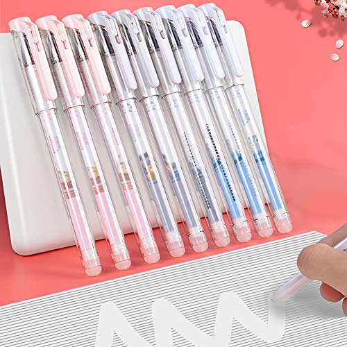 Erasable Gel Pens Pack Of 12, 0.5mm Fine Point, Make Mistakes Disappear, Light Black Inks for Drawing Writing Planner and Crossword Puzzles