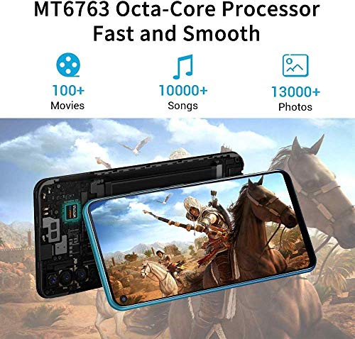 OUKITEL C17pro,Android Unlocked Phone Triple Camera Octa-Core 64GB ROM+4GB RAM 3900 mAh Unlocked Cell Phone 6.35 inch HD+ Display Android 9.0 Pie 4G Smartphone(Ice Blue)