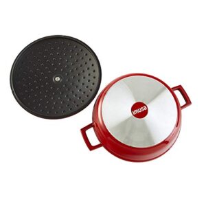 IMUSA USA, Red 5 Quart Cast Aluminum Dutch Oven With Stainless Steel Knob