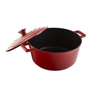IMUSA USA, Red 5 Quart Cast Aluminum Dutch Oven With Stainless Steel Knob