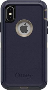 otterbox defender series case for iphone x & iphone xs (only), case only - bulk packaging - (dark lake (chinchilla/dress blues))