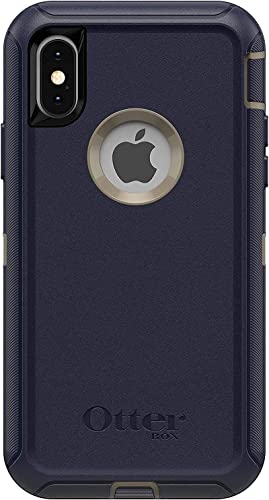 OtterBox Defender Series Case for iPhone X & iPhone Xs (ONLY), Case Only - Bulk Packaging - (Dark Lake (Chinchilla/Dress Blues))