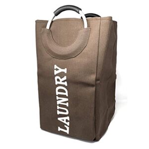 allgala canvas like laundry bag with aluminium handle-brown-lb80506