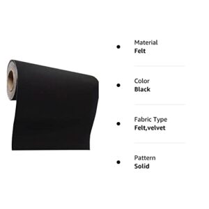 Self Adhesive Velvet Flocking Liner for Jewelry Drawer Craft Fabric Peel Stick15.8" x 158" (Black)