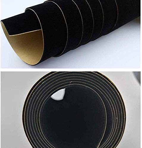 Self Adhesive Velvet Flocking Liner for Jewelry Drawer Craft Fabric Peel Stick15.8" x 158" (Black)
